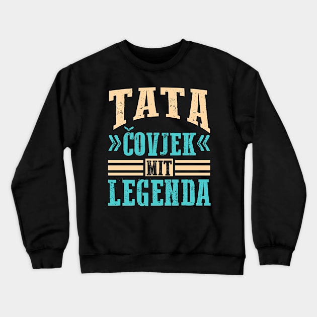 Serbia Father Otac Srpski Tata Balkan Papa Srbija Crewneck Sweatshirt by swissles